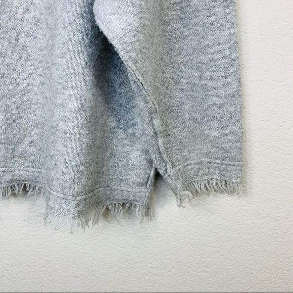 FREE PEOPLE Irresistible Wool Frayed Sweater Grey Size M - Picture 3 of 5
